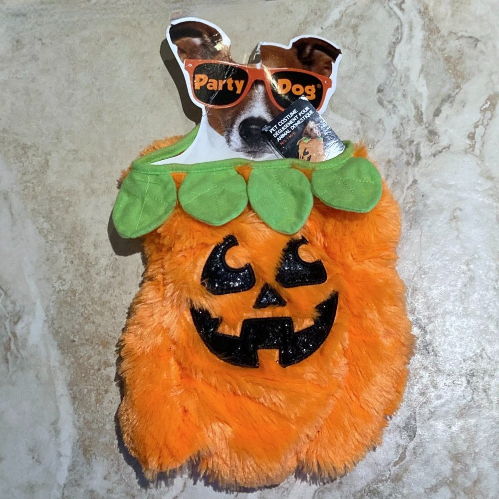 M/L Plush Pumpkin Halloween Costume for your Pet